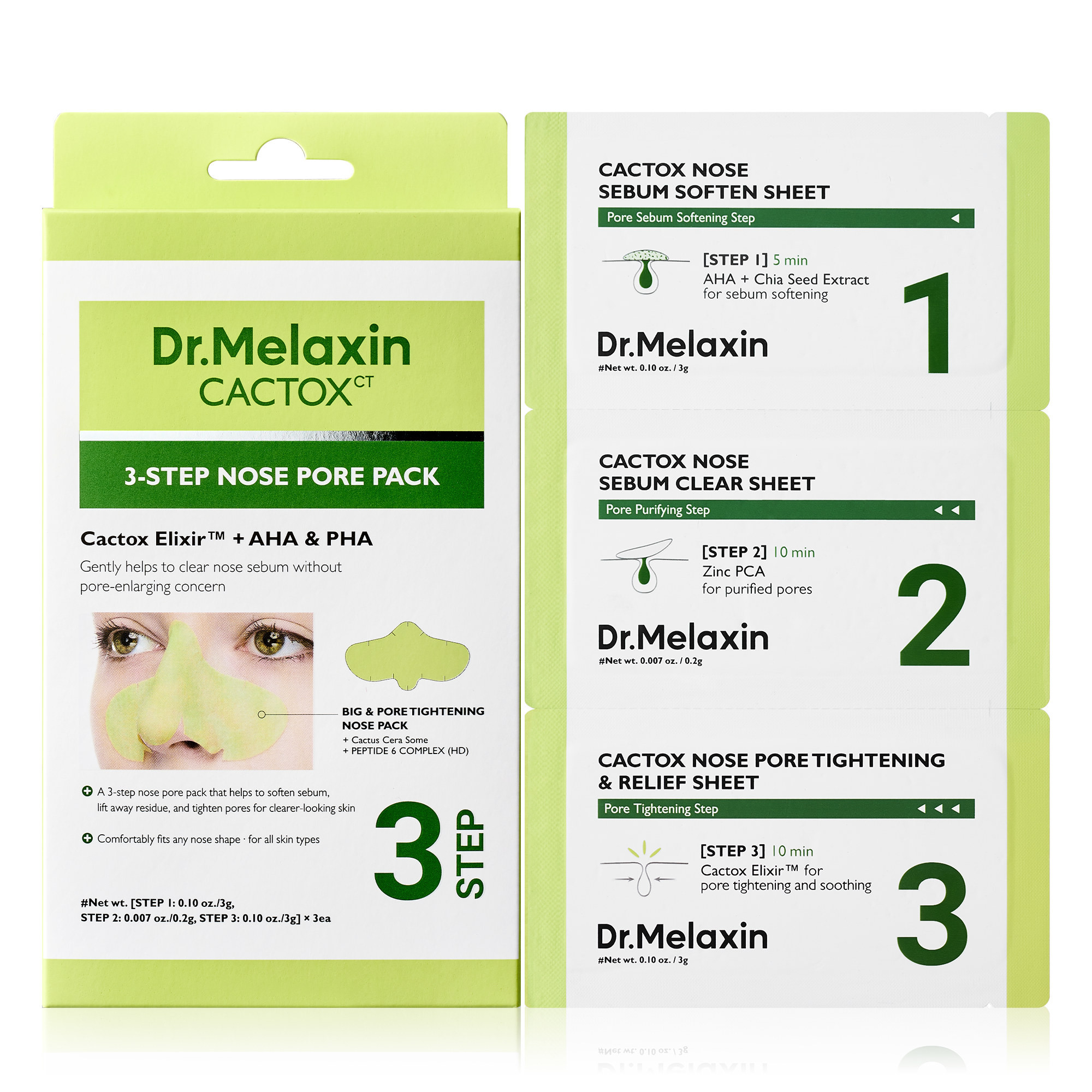 Cactox 3-Step Nose Mask Pack