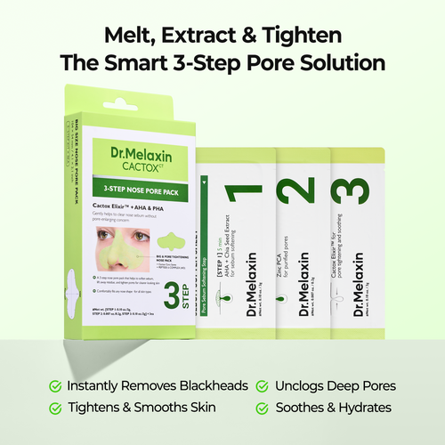 Dr. Melaxin Cactox 3-Step Nose Mask Pack